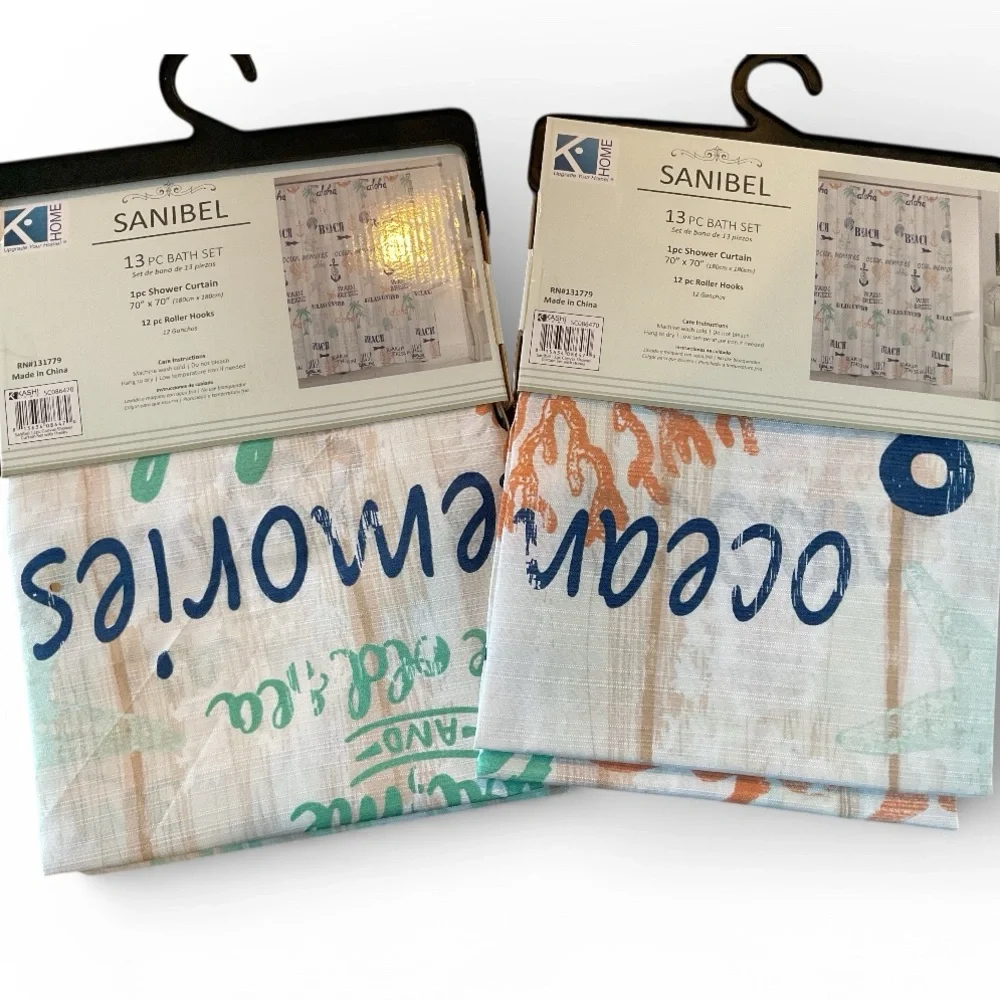 🏖️Set of 2 Shower Curtain Sets